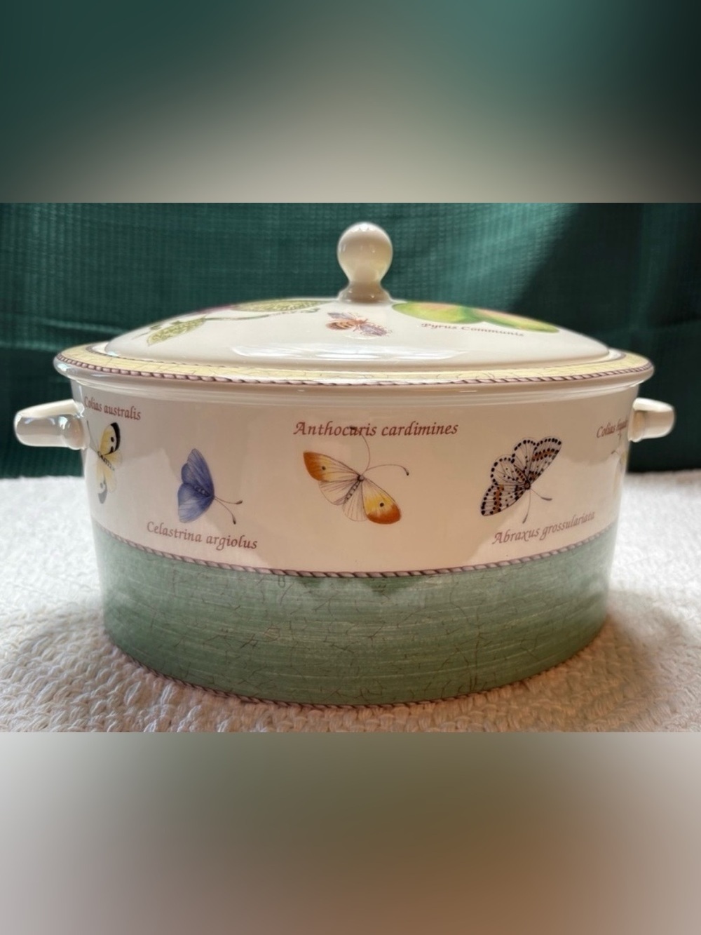 Wedgewood Sarah’s Garden Oval Tureen & Lid-Length: 9.75”, Height: 6”